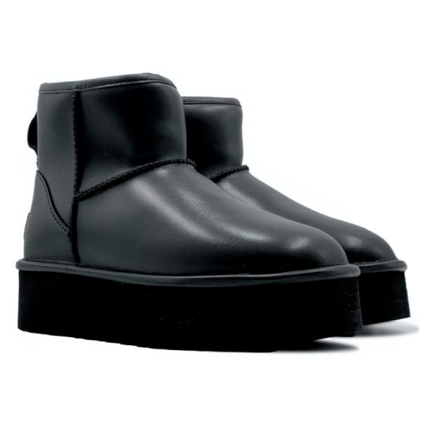 UGG Mini Black Platform Leather