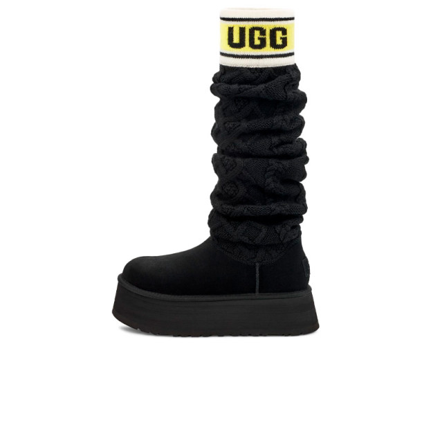UGG Classic Sweater Letter Tall Boot Black 1144044-BLC